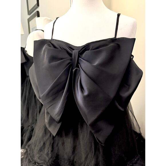 Anthropologie Hutch Take A Bow Black Tulle Mini Dress Glam Party Cocktail 10 - Picture 4 of 11